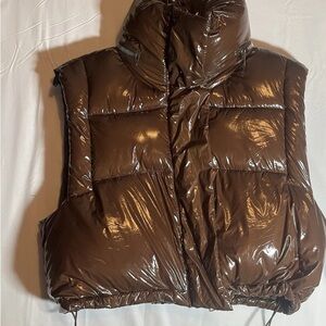 Women's Brown Puffer Vest